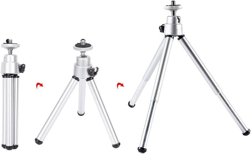 plplaaoo 3PCS Mini Telescope Tripod,Universal Foldable Aluminium Alloy Stoving Varnish Mini Antishake Telescopic Tripod,Portable Mini Antishake Telescopic Tripod Stand for Outdoor Travel - Image 3